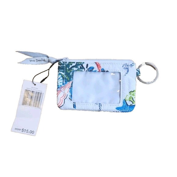 Vera Bradley Zip ID Case in Signature Cotton PATTERN Anchors Aweigh - Picture 1 of 5